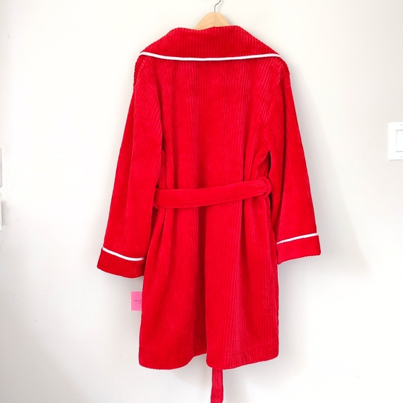 NWT Kate Spade New York Chenille Robe Fuzzy Red Size XS Small - Picture 6 of 15